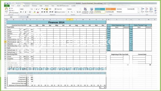 Financial Excel Spreadsheet | Grow Sew Happy